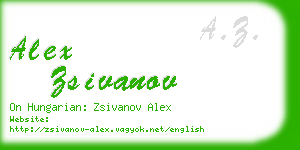 alex zsivanov business card